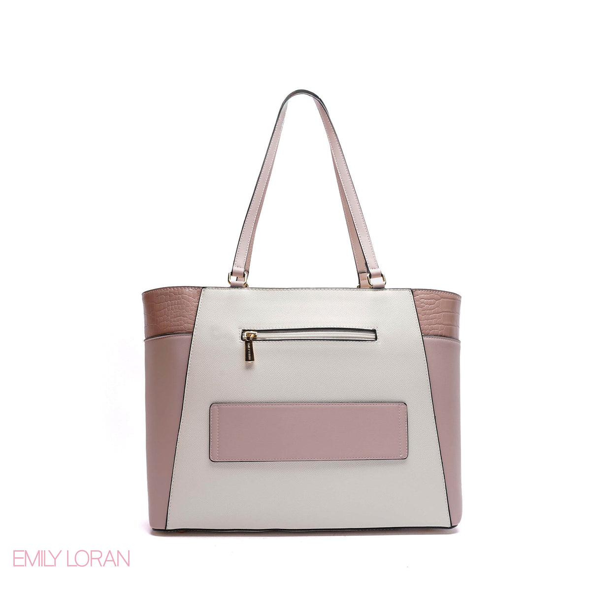 SHOULDER-BAG WITH FRONT GOLD POCKET AND PLANE LEATHER - LARGE