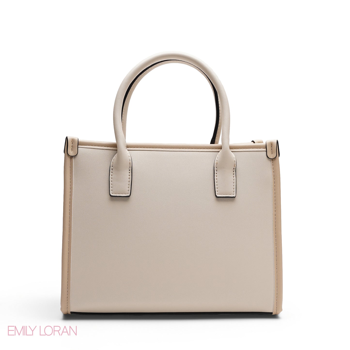 EMBOSSED METALLIC FLORAL TOP HANDLE TOTE BAG - SMALL