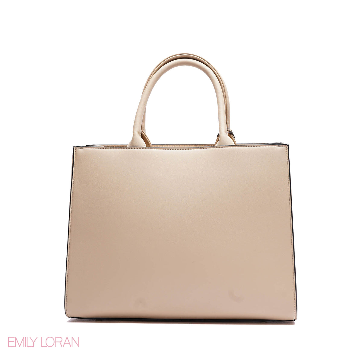 ELEGANT STRUCTURE TOTE BAG WITH DETACHABLE STRAP AND HEART CHARM - LARGE