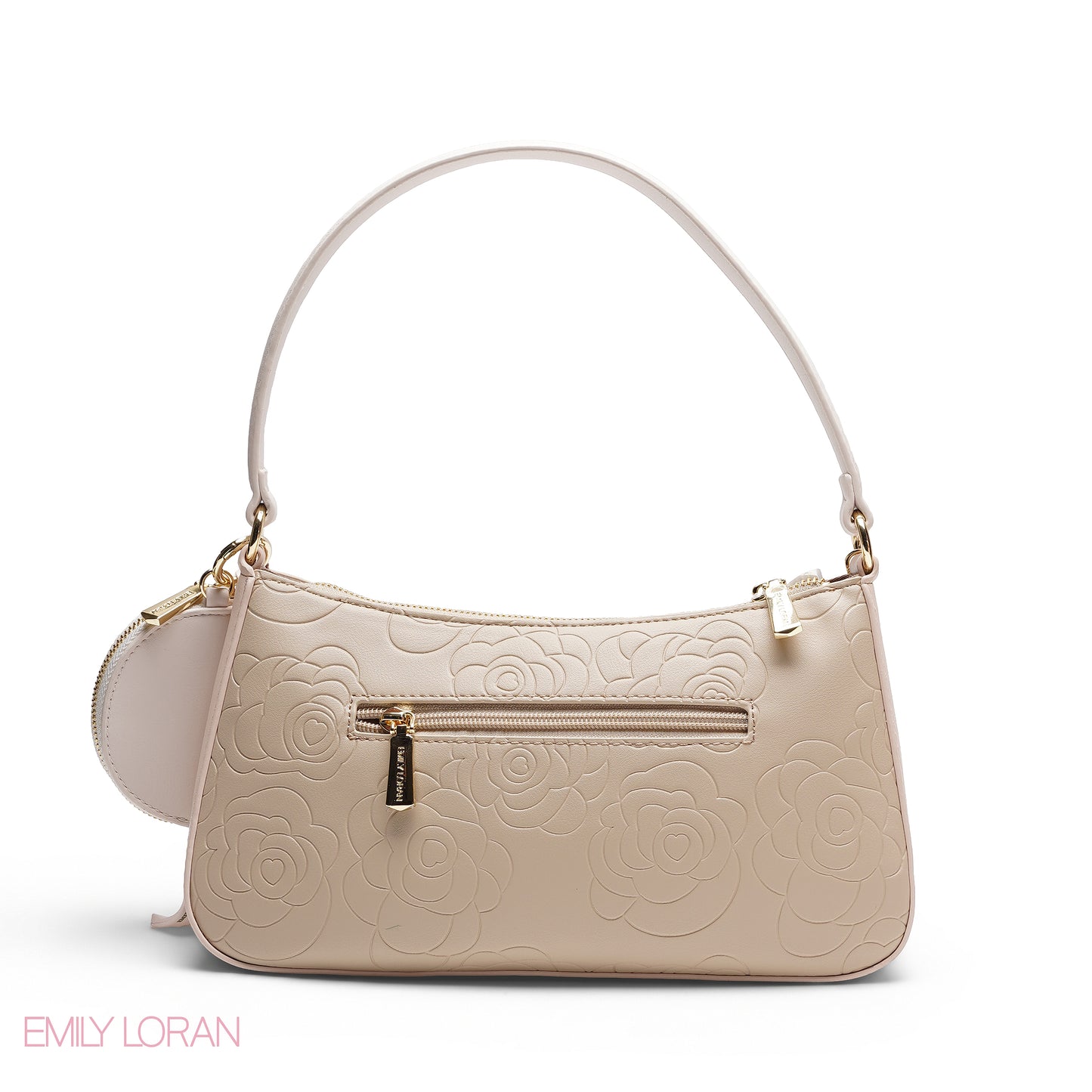 ELEGANT EMBOSSED SHOULDER BAG WITH POUCH
