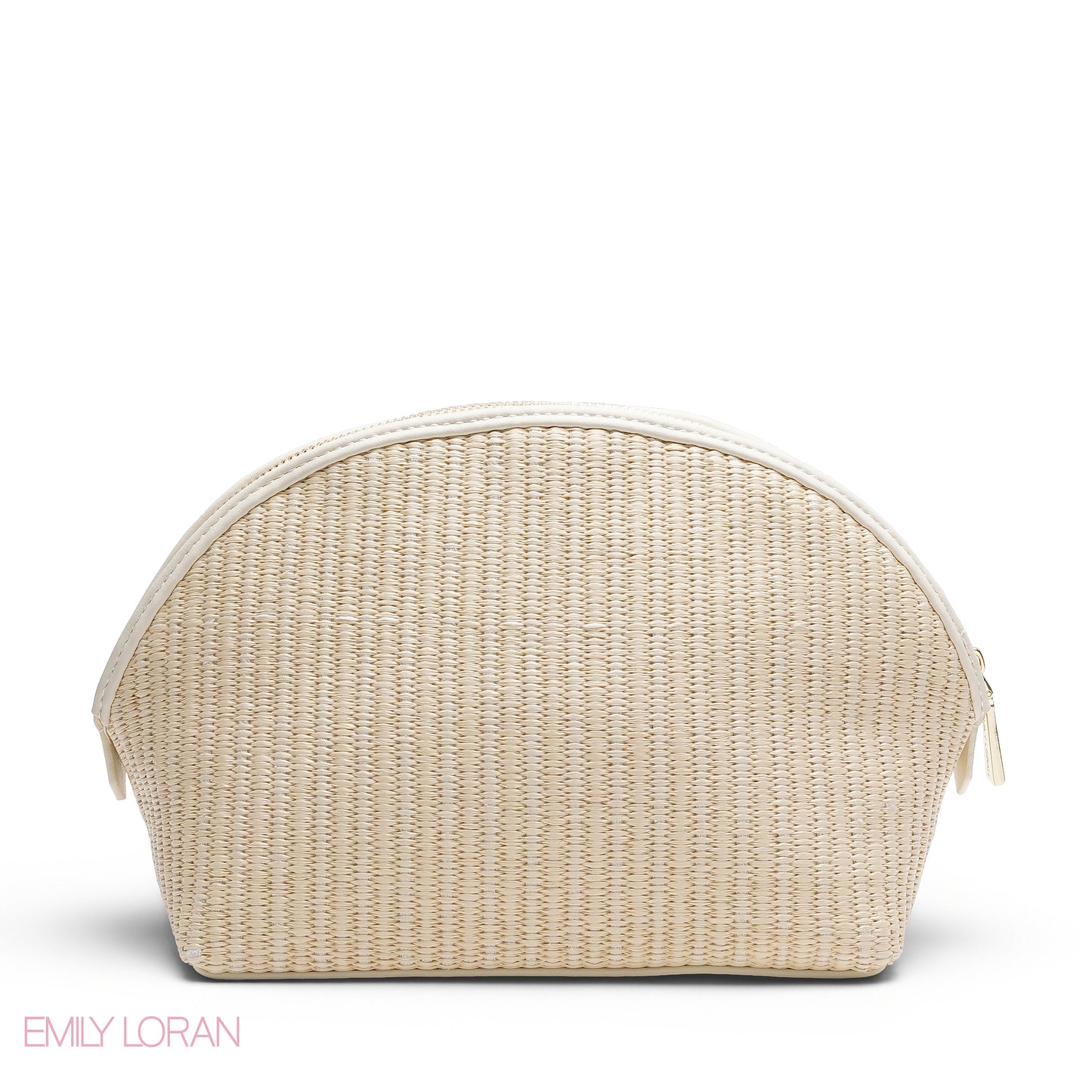 CHIC STRIPPED MAKEUP BAG WITH EMBOSSED LOGO
