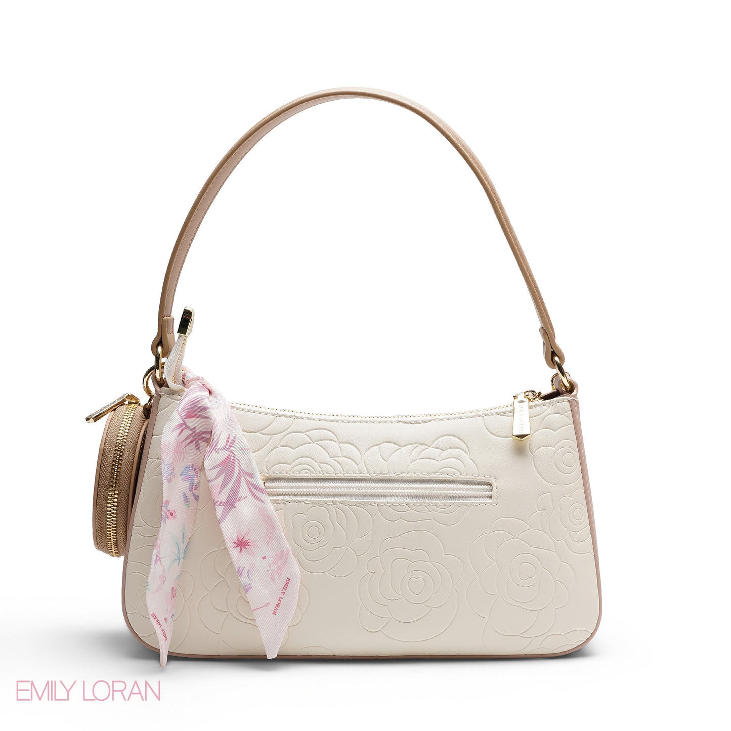 ELEGANT EMBOSSED SHOULDER BAG WITH POUCH