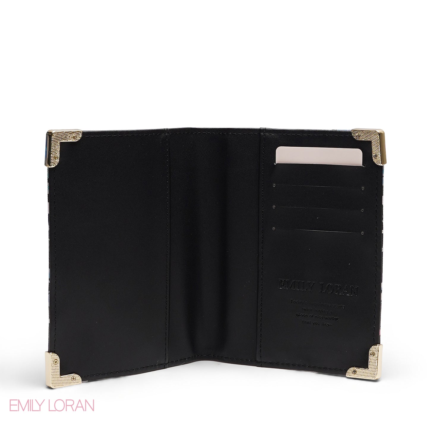 BLACK FLORAL 3-PIECE WALLET SET