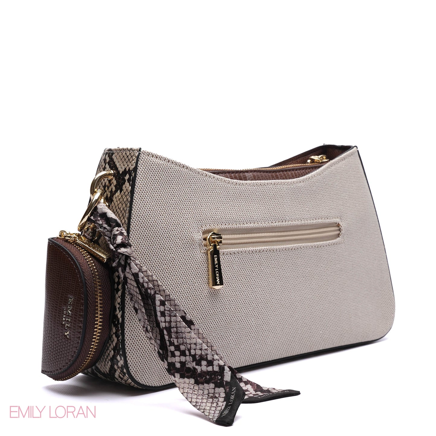 SNAKESKIN PANELLED SHOULDER BAG