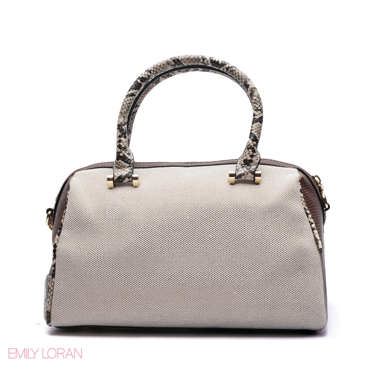 HANDBAG LINEN MATERIAL WITH GOLD CHAIN - MEDIUM