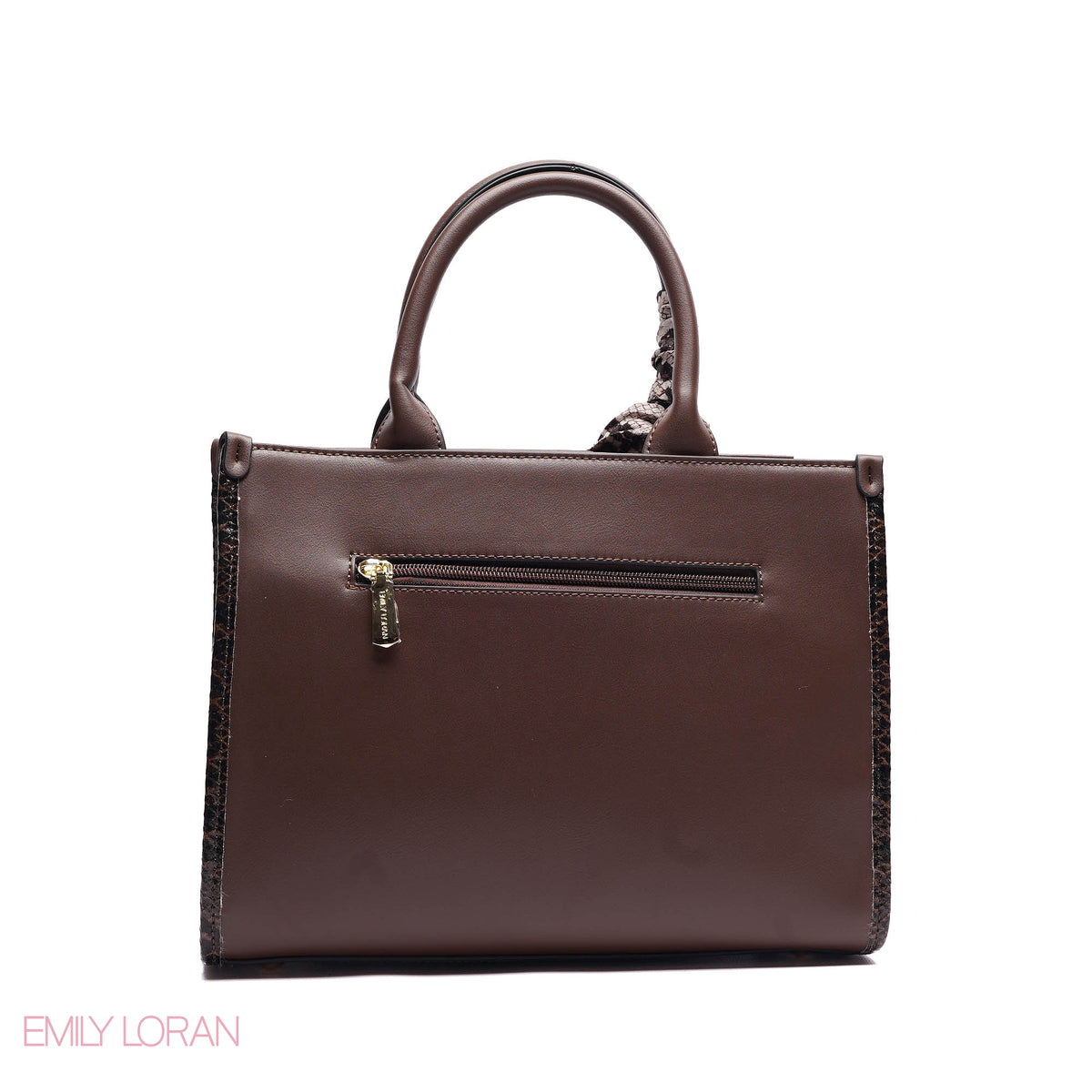 STRUCTURED TOTE BAG ADJUSTABLE SHOULDER STRAP WITH POUCH AND SCARF - MEDIUM