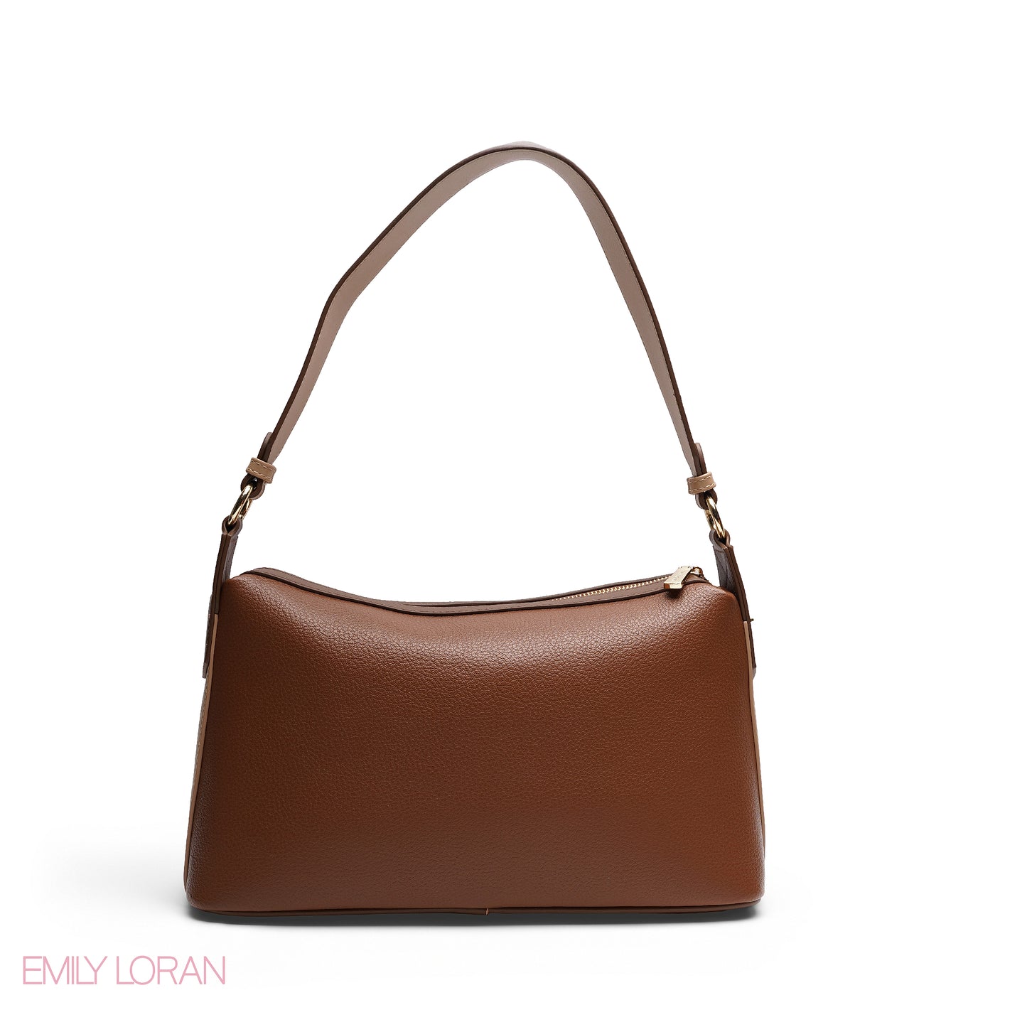 CHIC CURVED SHOULDER BAG WITH BRANDED STRAP BAG