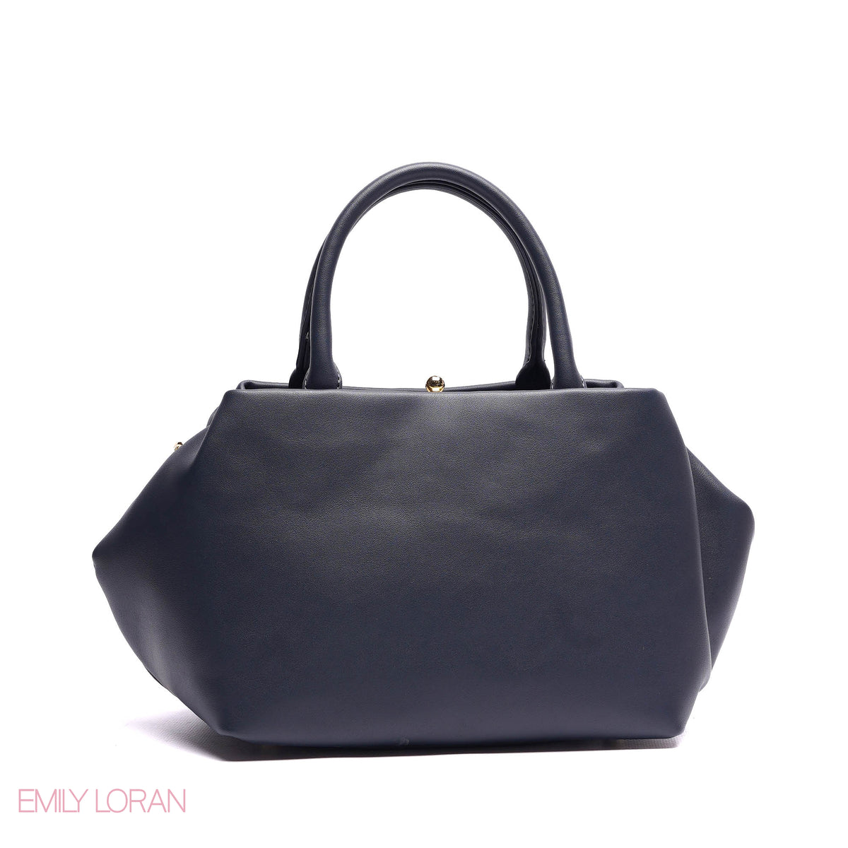 ELEGANT STRUCTURE SATCHEL WITH DETACHABLE STRAP AND GOLD CHARM - SMALL