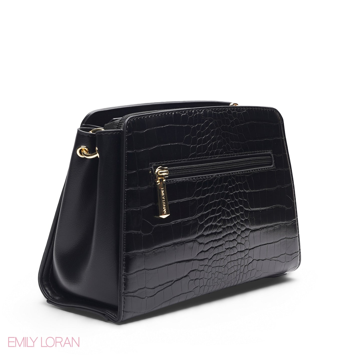 BLACK WHITE FLORAL SCARF BAG - MED