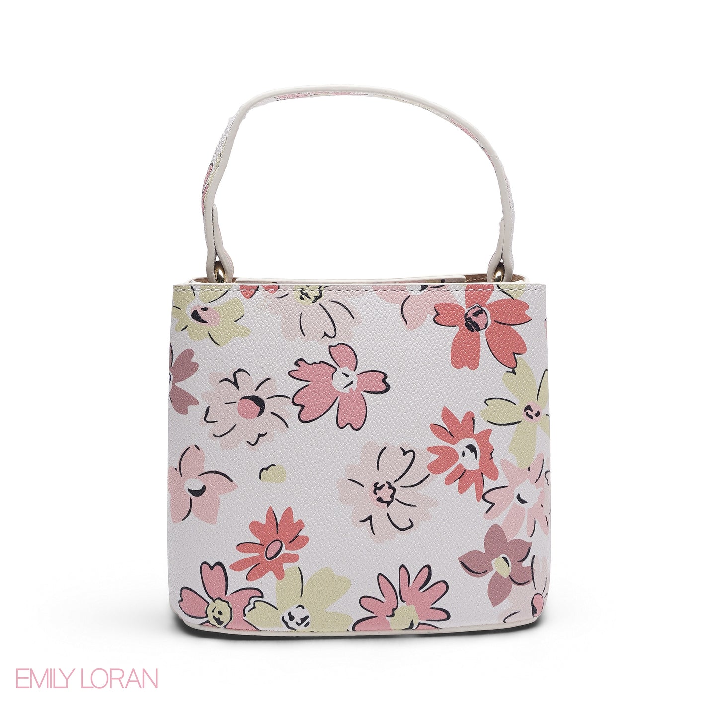 MINI WHITE FLORAL BAG WITH GOLD CHAIN