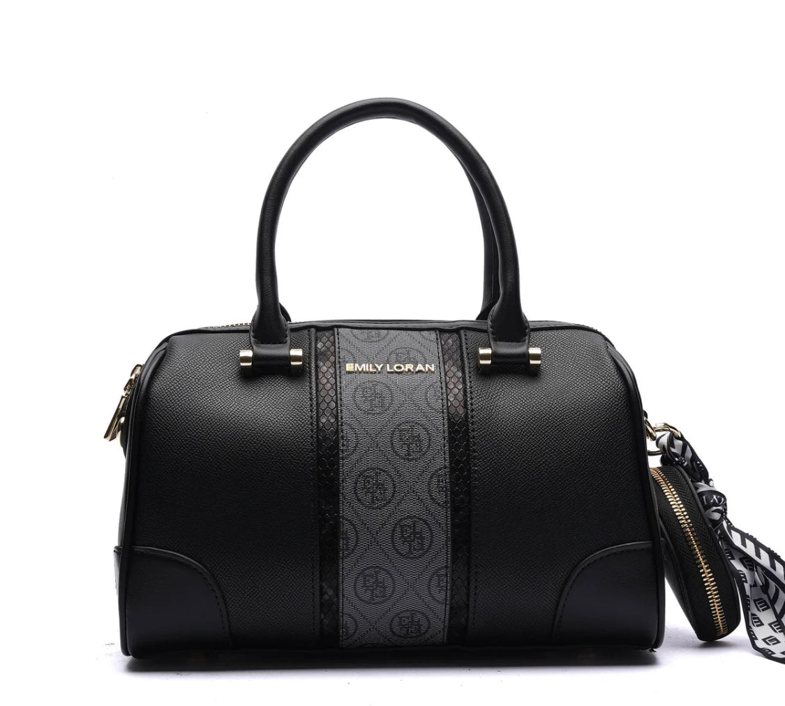TEXTURED PANELLED BARREL BAG