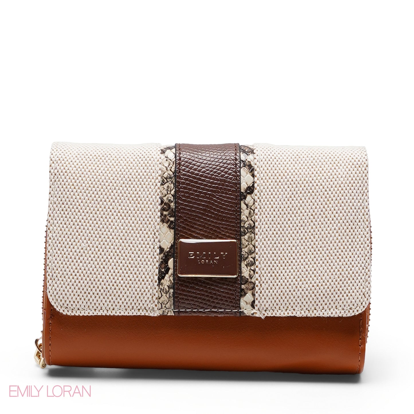 SNAKESKIN TRIM ZIP-AROUND BI-FOLD WALLET