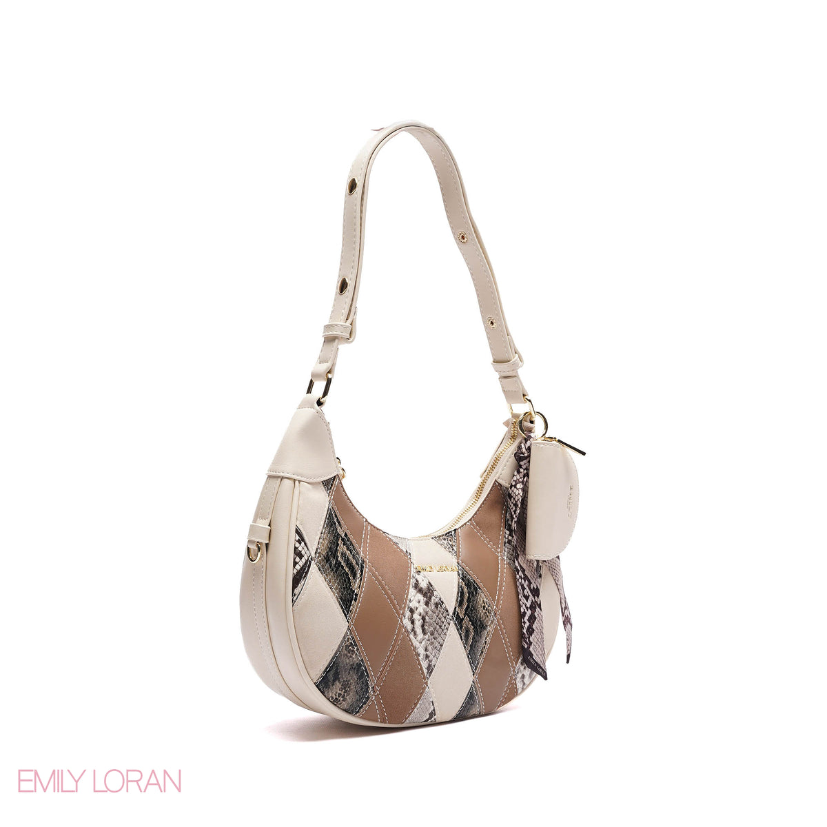 ELEGANT SHOULDER BAG SNAKE PRINT  WITH SMALL POUCH - SMALL