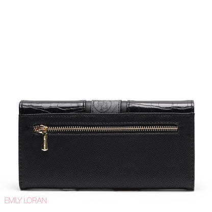 CROC EMBOSSED TRI-FOLD WALLET