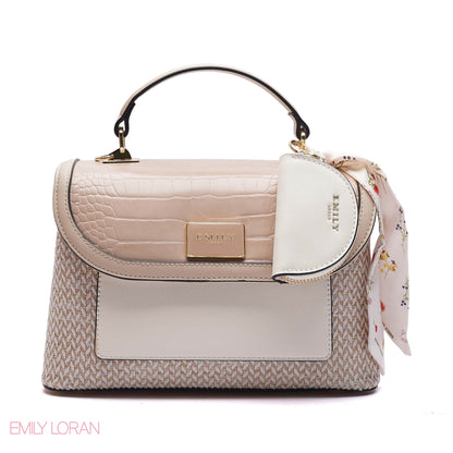 FLIPPING CROC LEATHER HANDBAG WITH POUCH- MEDIUM