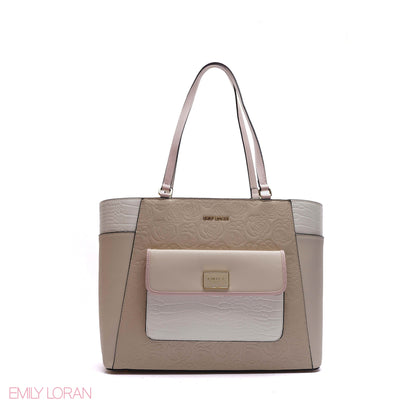 SHOULDER-BAG WITH FRONT POCKET SNAKE AND FLOWE STRUCTURE - LARGE