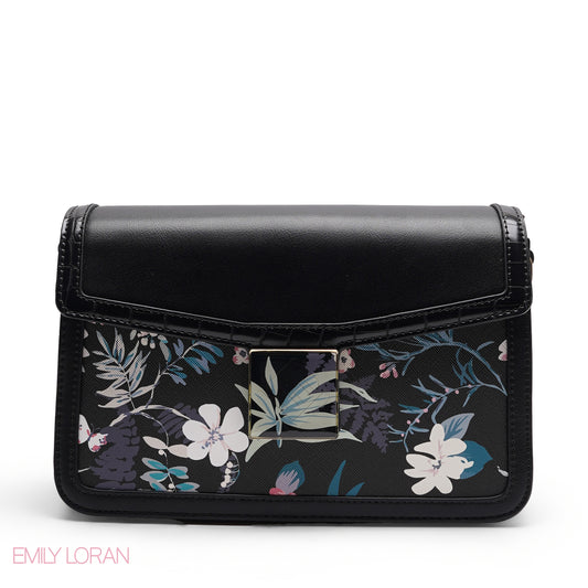 EMILY LORAN BEIGE FLAP CROSSBODY BAG
