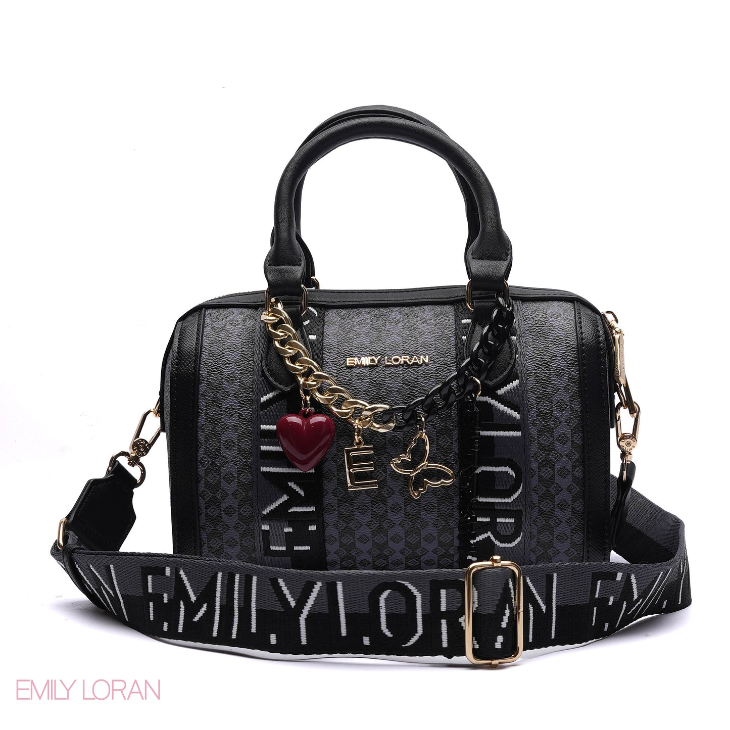 MONOGRAM BARREL BAG WITH CHARM CHAIN - SMALL