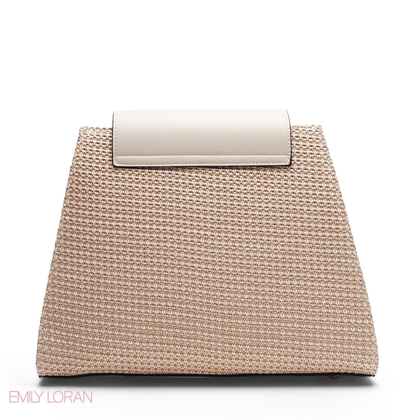 STYLISH WOVEN TOP HANDLE TOTE WITH FLORAL POUCH BAG
