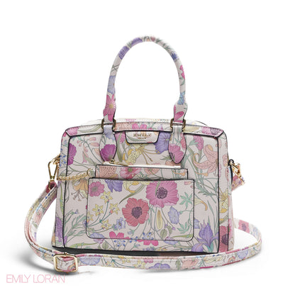 EMILY FULL FLORAL PRINT BAG WITH MINI POUCH - MED