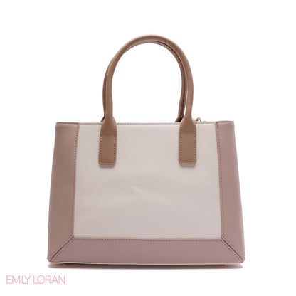 EMBOSSED FLORAL PANELLED SATCHEL BAG - SMALL