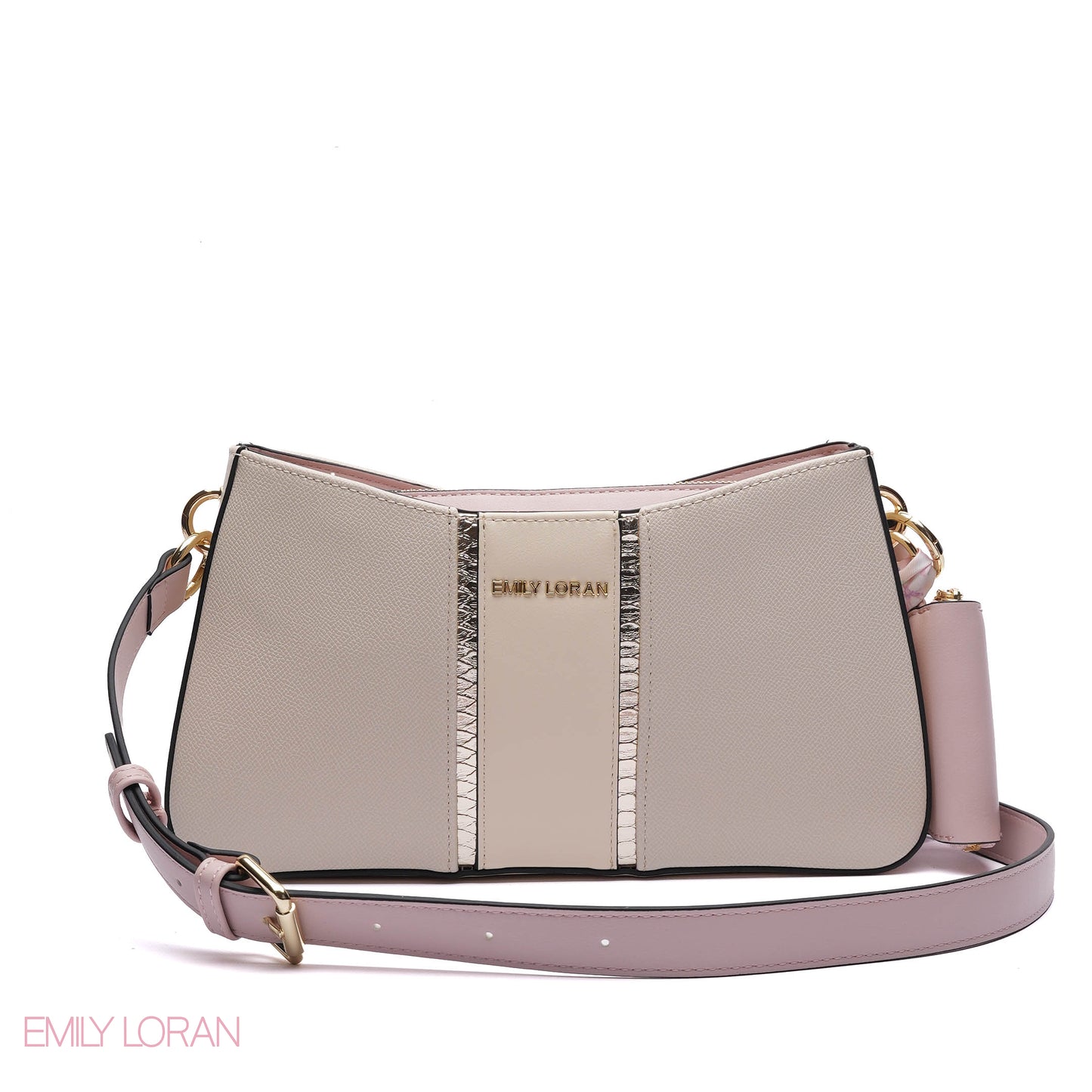 LEATHER PANELLED SHOULDER BAG
