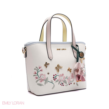 EMBROIDERED FLORAL HANDBAG