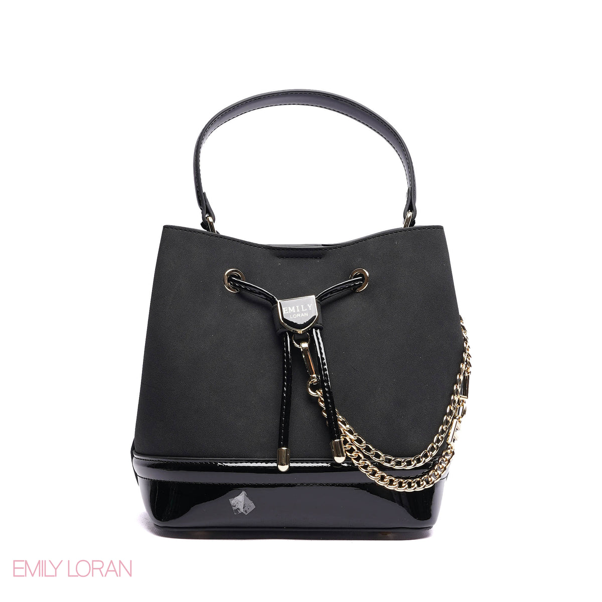 HANDBAG WITH SIMPLE LOCK DESIGNING WITH GOLD CHAIN - SMALL