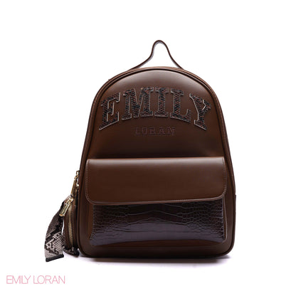 BACKPACK ANIMAL PRINT WITH FRONT FLAP POCKET - LARGE