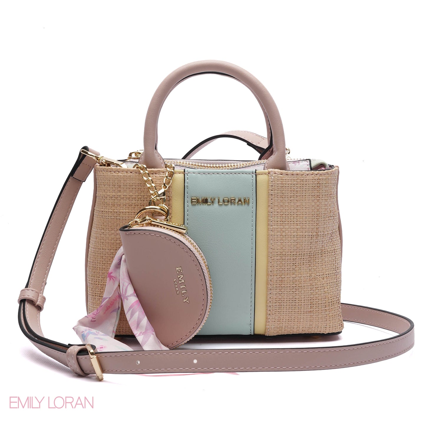 PANELLED HANDBAG WITH COIN POUCH