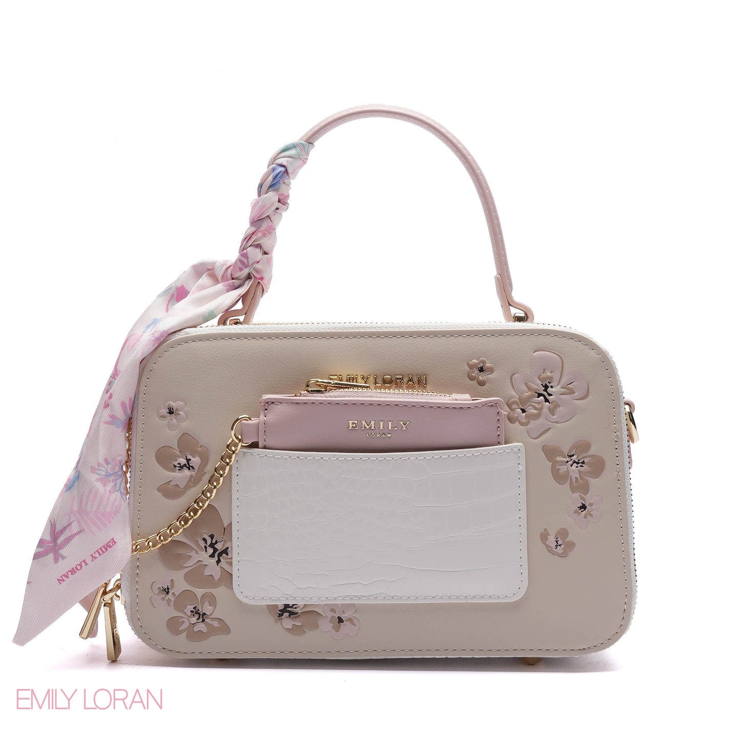 EMBROIDERED TOP-HANDLE BAG SET