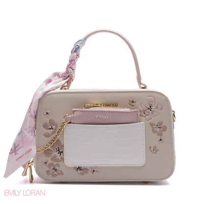 EMBROIDERED TOP-HANDLE BAG SET