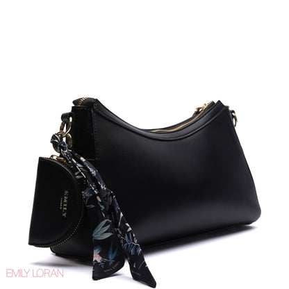 CROSS-BODYBAG SNACK PRINT AND FLOWER STRUCTURE - SMALL