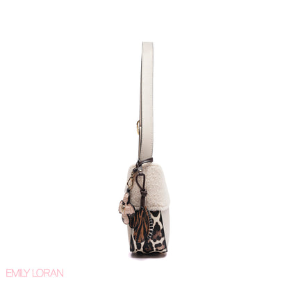 ELEGANT SHOULDER BAG WITH CHARM - MEDIUM