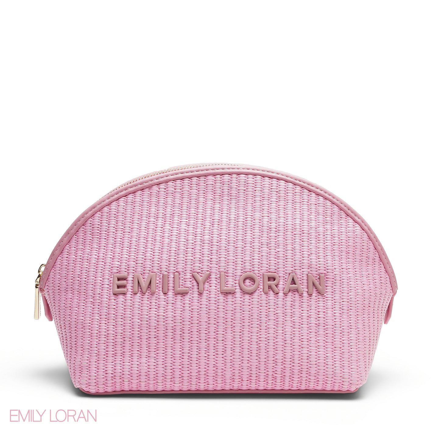 CHIC STRIPPED MAKEUP BAG WITH EMBOSSED LOGO