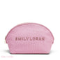 CHIC STRIPPED MAKEUP BAG WITH EMBOSSED LOGO