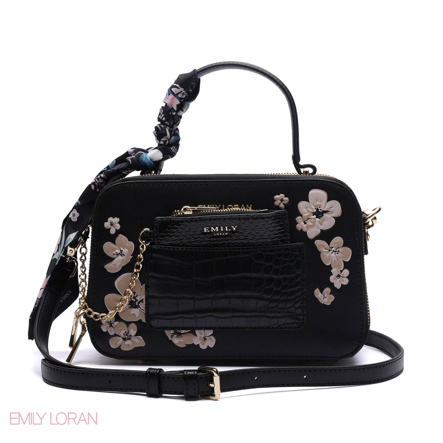 EMBROIDERED TOP-HANDLE BAG SET