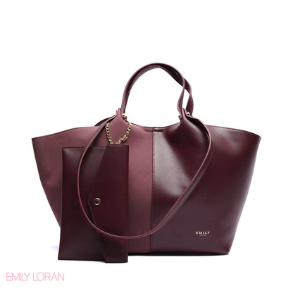 SHOULDER BAG PRACTICALITY LEATHER WITH SMALL WALLET AND CROSS BAG - LARGE