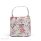MINI WHITE FLORAL BAG WITH GOLD CHAIN