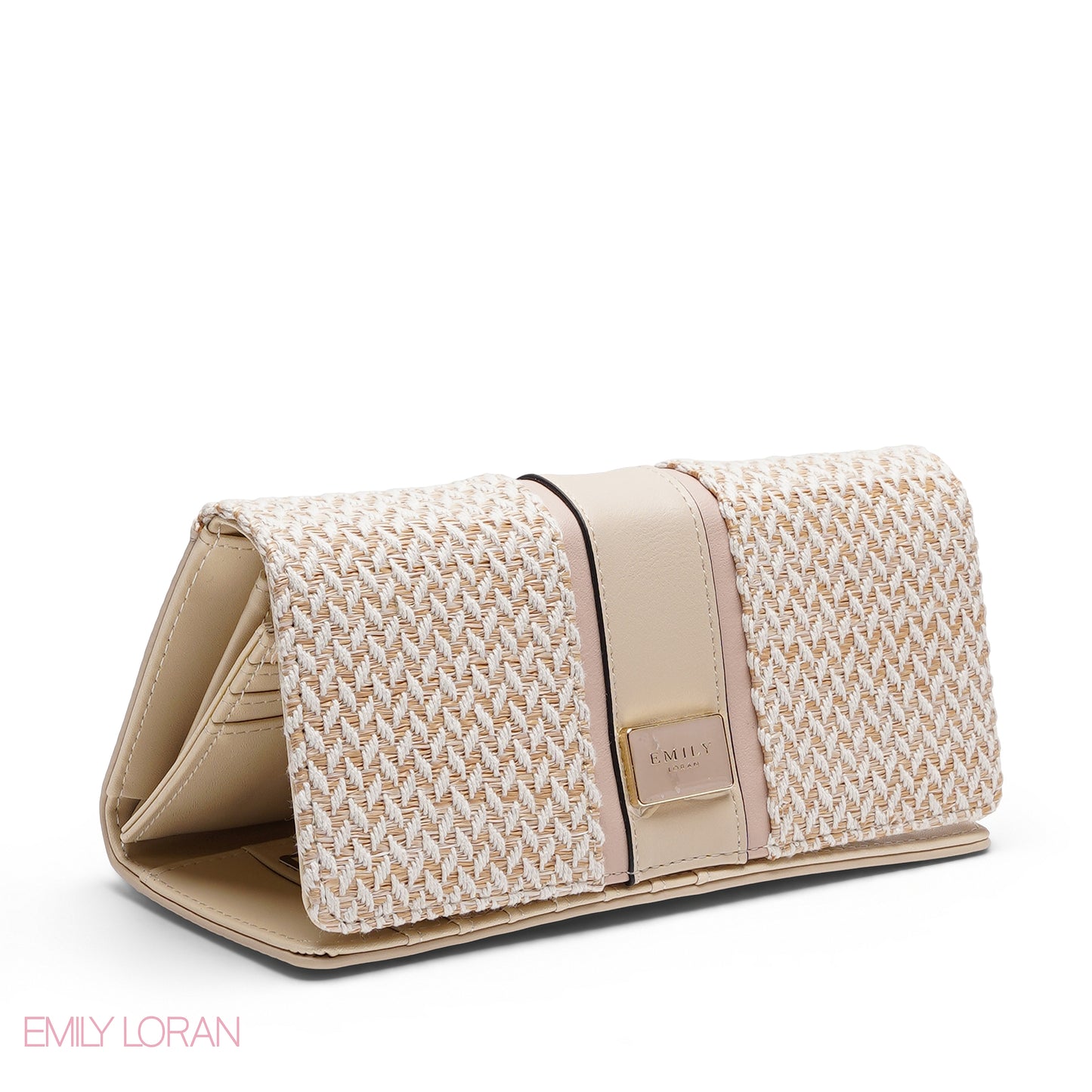 PINK TWEED TRI-FOLD WALLET