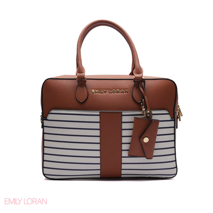 LAPTOP HANDBAG SNAKE PRINT WITH POUCH - LARGE