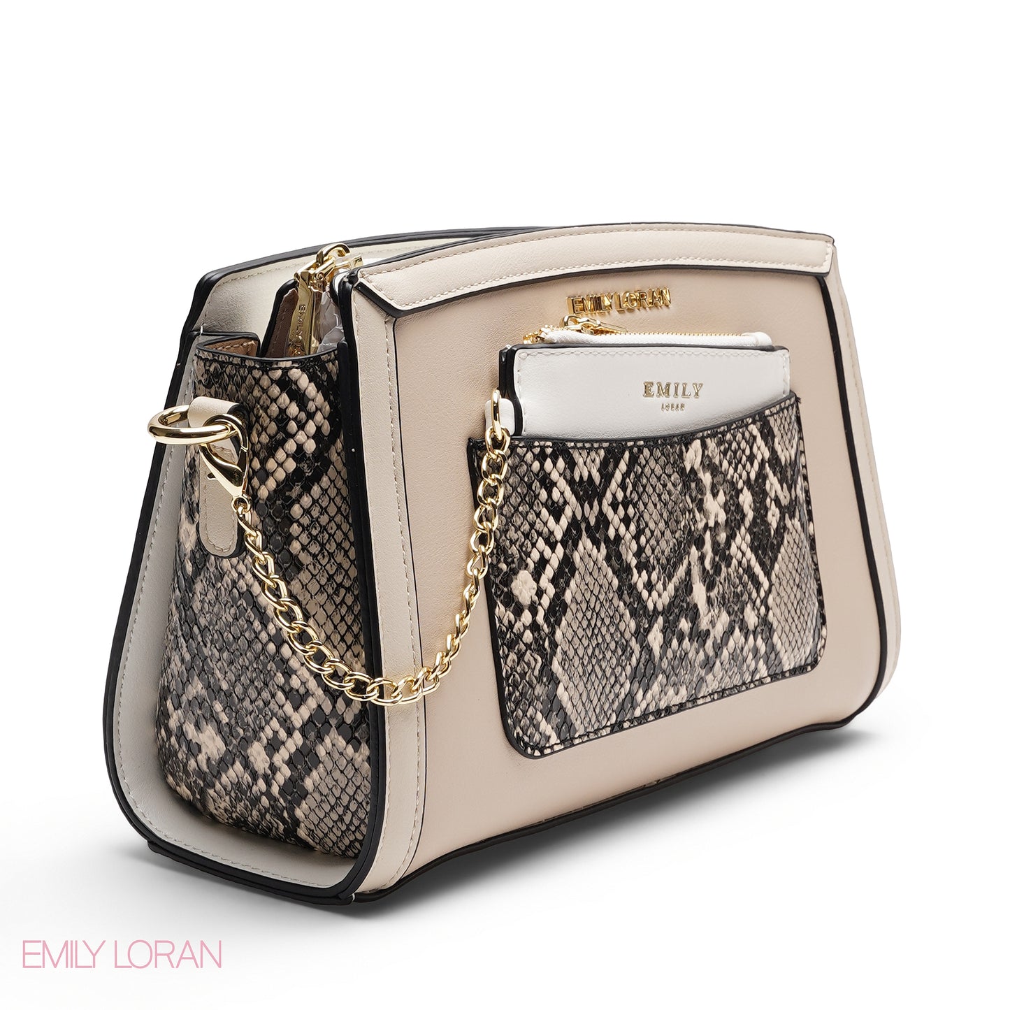 CHIC TRI-TONE CROSSBODY WITH POUCH BAG