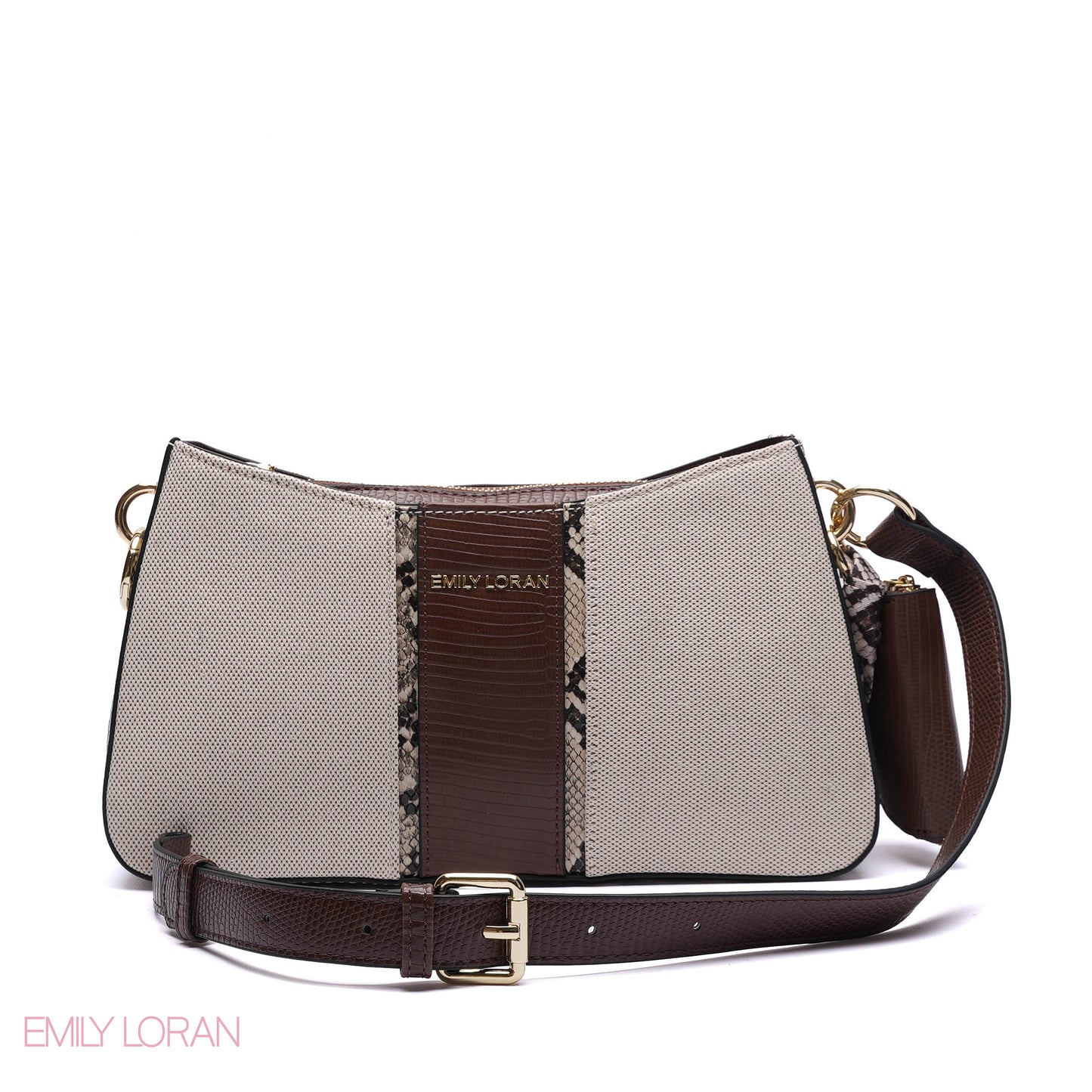 SNAKESKIN PANELLED SHOULDER BAG