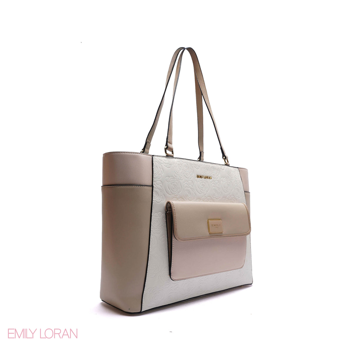 SHOULDER-BAG WITH FRONT POCKET AND FLOWER STRUCTURE - LARGE