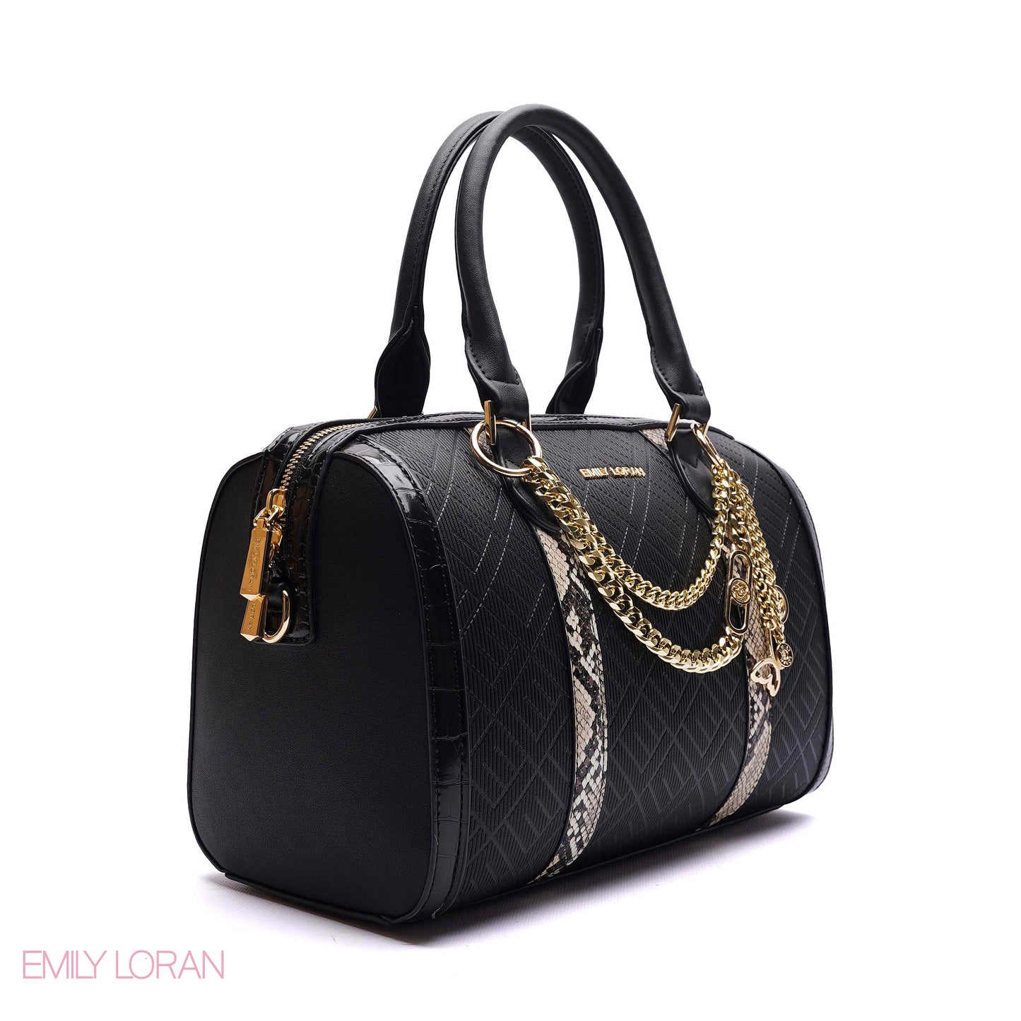 HANDBAG SNAKE PRINT WITH GOLD CHAIN - MEDIUM