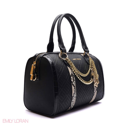 HANDBAG SNAKE PRINT WITH GOLD CHAIN - MEDIUM