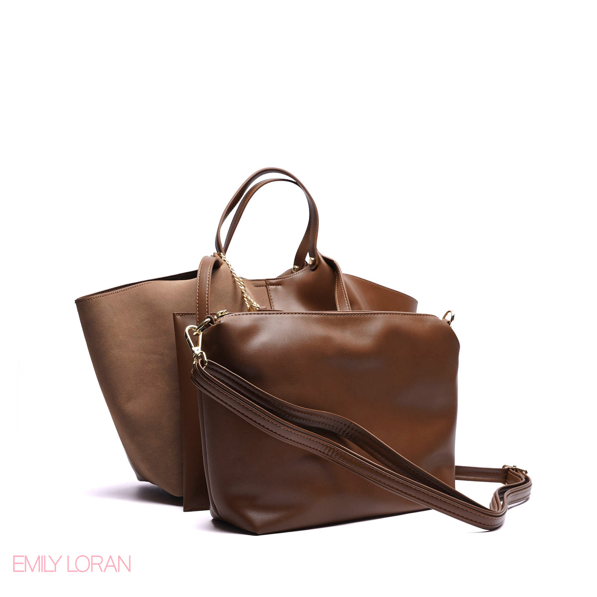 SHOULDER BAG PRACTICALITY LEATHER WITH SMALL WALLET AND CROSS BAG - LARGE