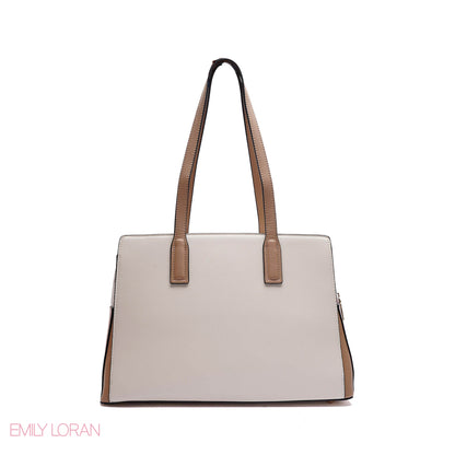 EMBOSSED FLORAL HANDBAG WITH SNAKESKIN POUCH