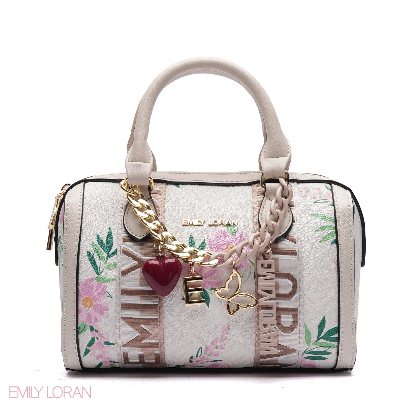 MONOGRAM BARREL BAG WITH CHARM CHAIN - SMALL