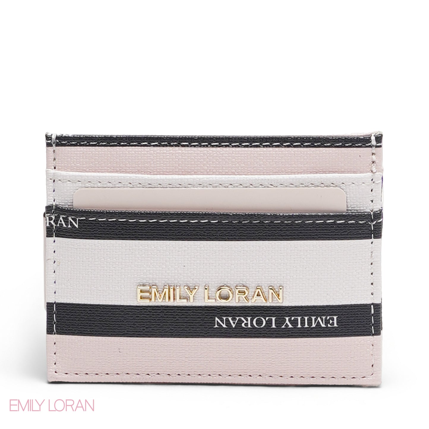 PINK STRIPPED 3-PIECE WALLET SET